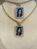 Collana rettangolare strass