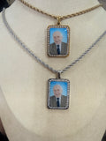 Collana rettangolare con strass